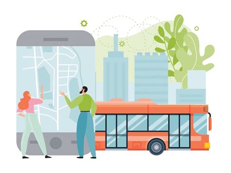 Premium Vector Public City Transport App Illustration Flat Cartoon