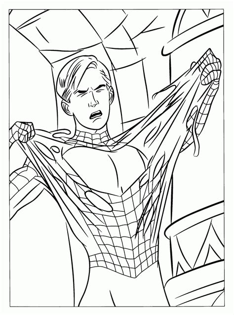 Spiderman gets ready to hit hard. Coloring Pages: Spiderman Free Printable Coloring Pages
