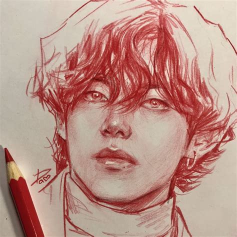 Bts V Anime Drawing Easy Zerochan Jimin Atmosphere Coreanos Captures