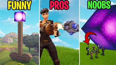 Noobs Get Crushed By The Cube Funny Vs Pro Vs Noobs Fortnite Funny