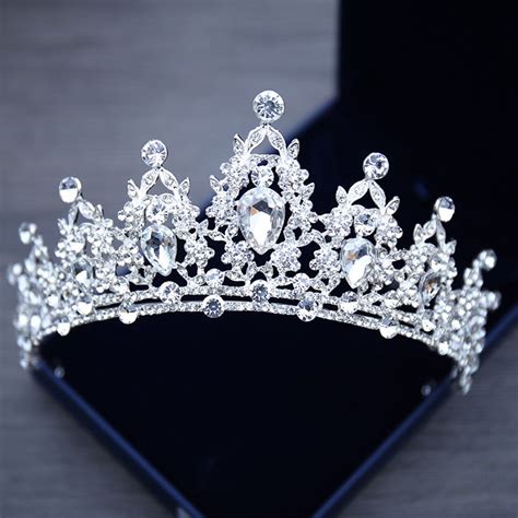 crystal tiara pageants wedding bride rhinestone crown queen bridal hair headband for sale online