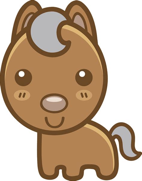 Cute Simple Kawaii Animal Cartoon Emoji Horse Vinyl Decal Sticker