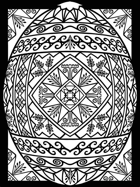 Holiday and seasonal coloring pages for kids. Easter eggs with abstract patterns - Easter Adult Coloring ...