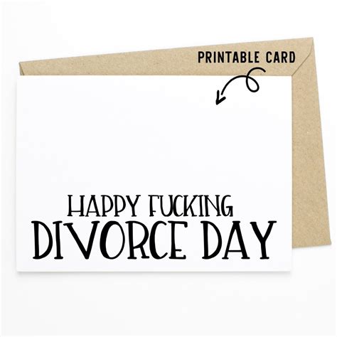 Funny Divorce Card Happy Fucking Divorce Day Printable Etsy Uk