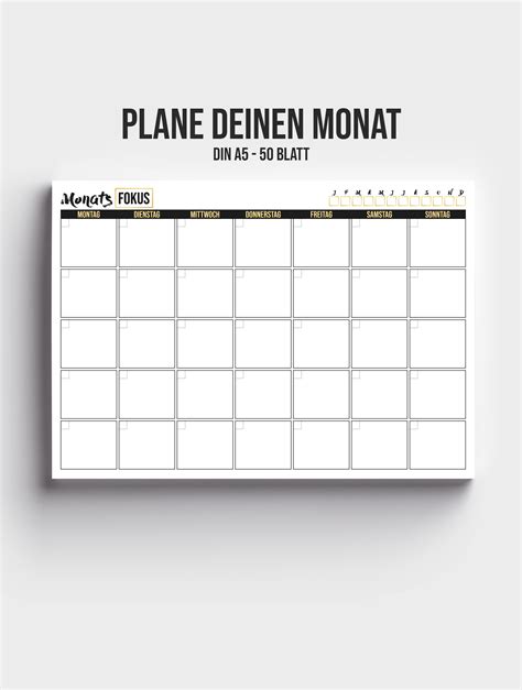 Monatsplaner A5 Monatsplaner Planer Monatsplaner Vorlage