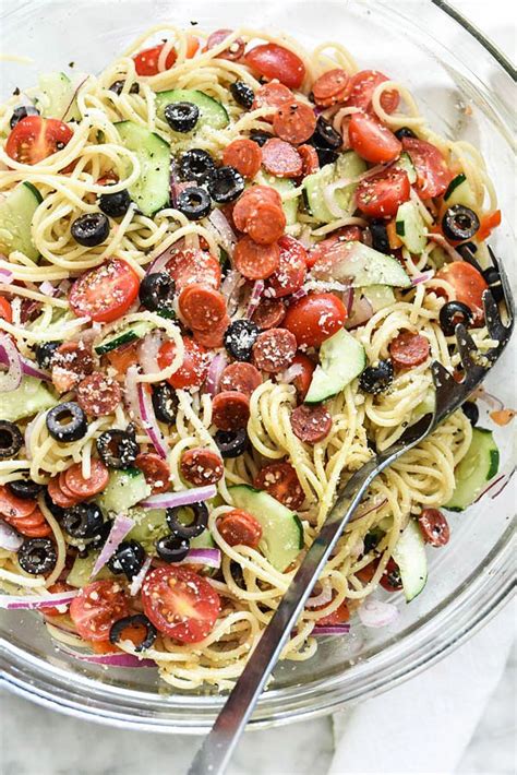 Italian Dressing Spaghetti Pasta Salad Summer Italian Spaghetti Salad