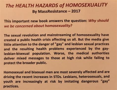 Hazards Of Homosexuality Flier Distributed At Values Voter Summit