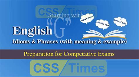 English Grammar Idioms And Phrases “set G” For Css Pms