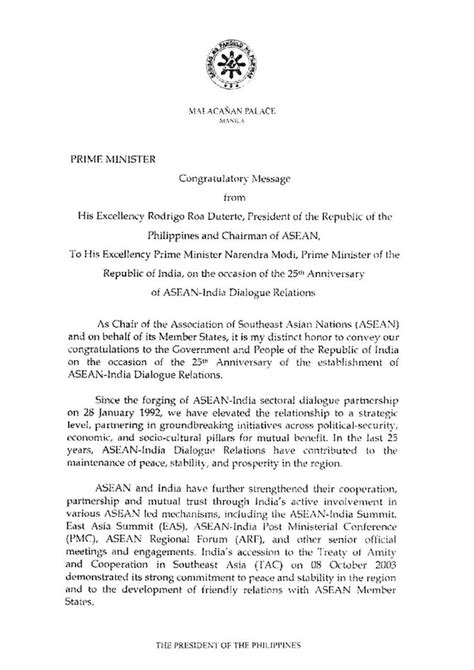 During both terms, he was chairman of the house national. India at ASEAN on Twitter: "Congratulatory Letter from ...