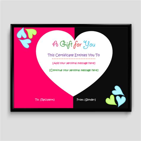 Fully customize the text, layout, add a logo or picture to the template. Gift Certificate Template - +6 Fillable Certificate ...