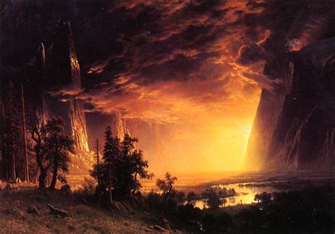 Sunset In The Yosemite Valley Painting Albert Bierstadt Oil Paintings
