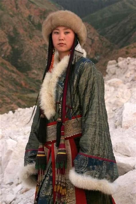 Nomadic Kirghiz Woman In Traditional Dress Kirghistan Central Asia Uzbek Suzani Textiles