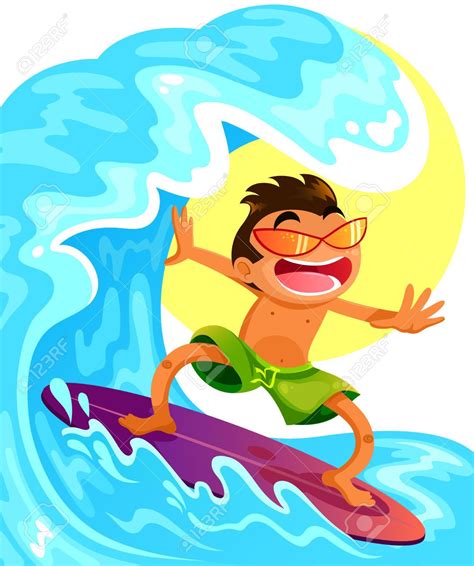 Cartoon Guy Surfing On His Surfboard Royalty Free Cliparts Cartoon