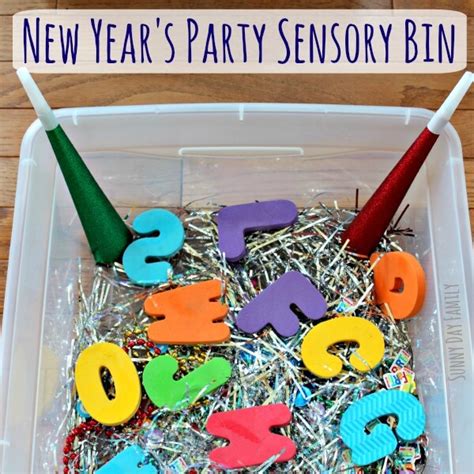 years party sensory bin activity  preschoolers