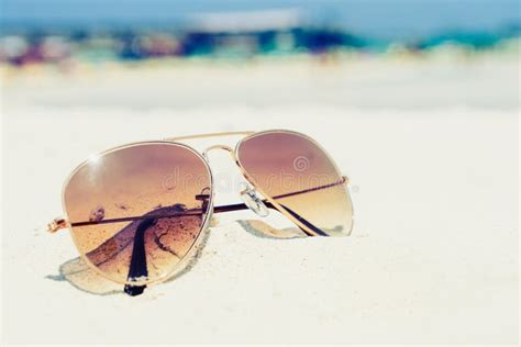 Sunglasses On Sand Beach Stock Image Image Of Background 121992635