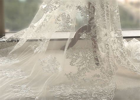 Not all wedding dress fabrics are created equally. White Tulle Corded Bridal Stretch Lace Fabric , Floral ...