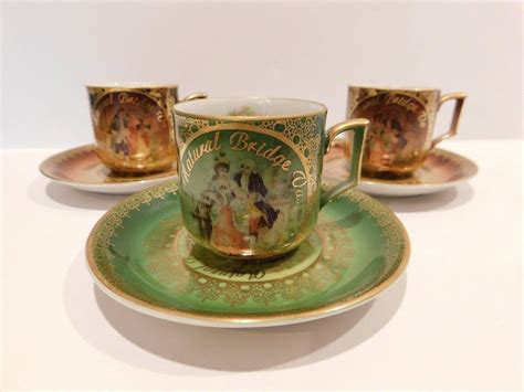 Three Vintage Bavaria Porcelain Demitasse Cups And Saucers Etsy In
