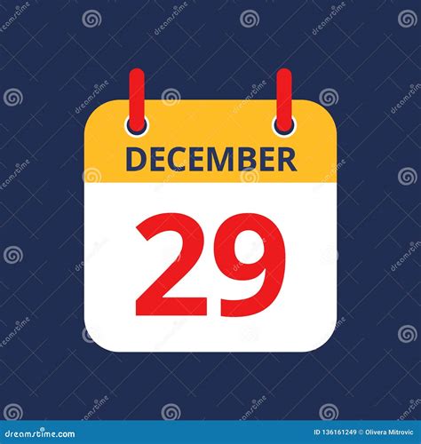 Calendar 29th Of December Stock Vector Illustration Of Appointment