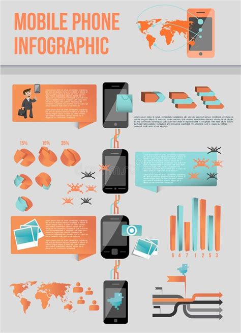 Moderner Handy Infographic Stock Abbildung Illustration Von Torte