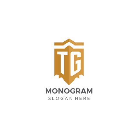 monograma tg logo con proteger geométrico forma elegante lujo inicial