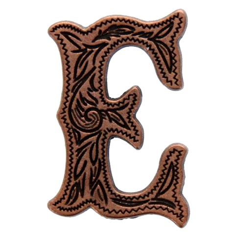 Alphabet Letter E Concho Antique Copper 34 Tall Stecksstore