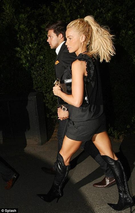 Katie Price Wears Tiny Shorts And Over The Knee Boots On A Night Out