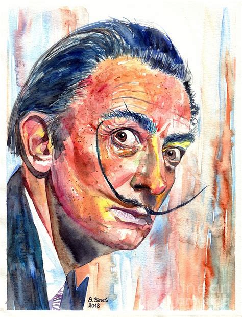 Salvador Dali Portrait Painting By Suzann Sines Fine Art America
