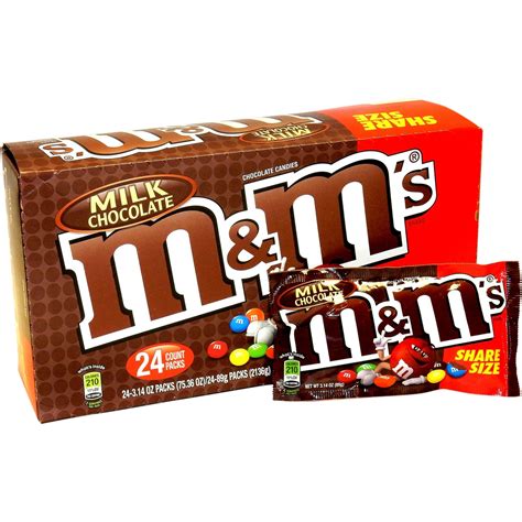 Mandms Plain King Size Bags 24 Pk 314 Oz Each Candy And Chocolate