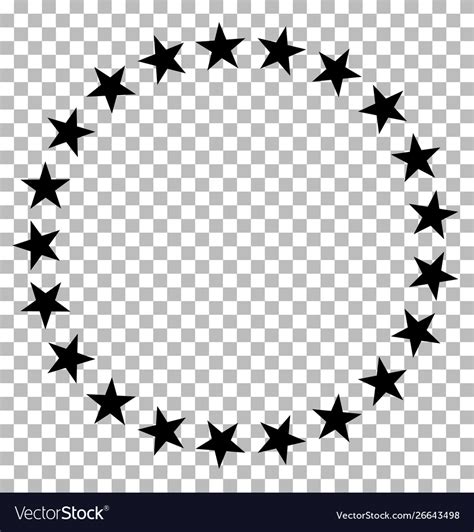 Stars In Circle Icon On Transparent Stars In Vector Image