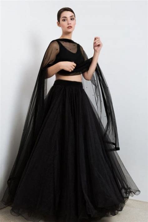 Fancy Black Net Lehenga With Duptta In 2020 Black Net Dress Fashion