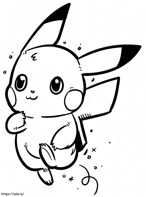 Cute Pikachu Running Coloring Page