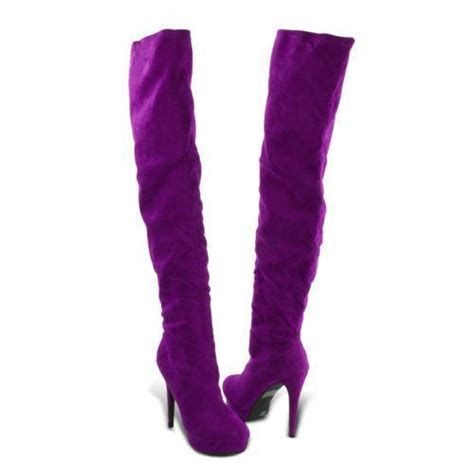Purple Thigh High Boots Ebay