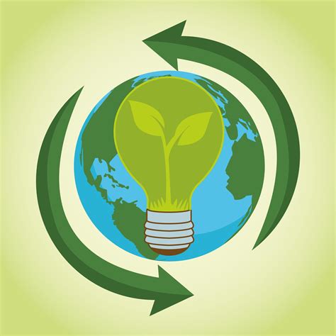 Save The World Environmental Poster With Earth Planet And Bulb 2523078