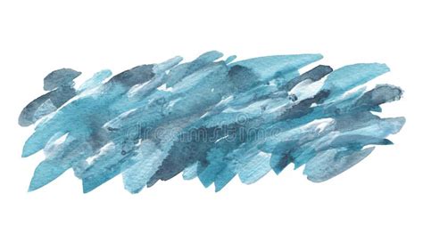 Abstract Blue Watercolor Brush Stroke Painted Background Texture Paper