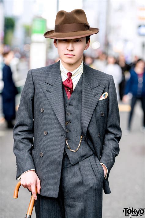 Retro Dapper Tokyo Street Style W Tailor Made Suit Church’s Shoes And Ramuda Umbrella Tokyo