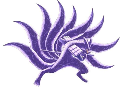An Artistic Drawing Of A Purple Creature With Long Wavy Hair And A