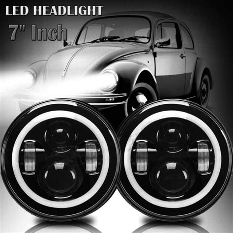 2x 7 inch led headlamp headlights upgrade light kit for vw beetle classic ebay