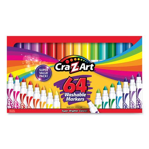 Cra Z Art Washable Markers Broad Bullet Tip 64 Assorted Colors 64