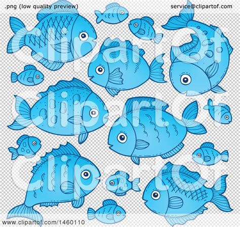 Clipart Of Blue Fish Royalty Free Vector Illustration By Visekart