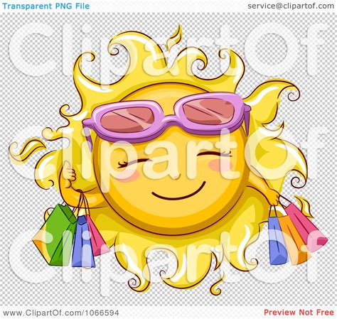 Clipart Summer Sun Shopping - Royalty Free Vector Illustration by BNP ...