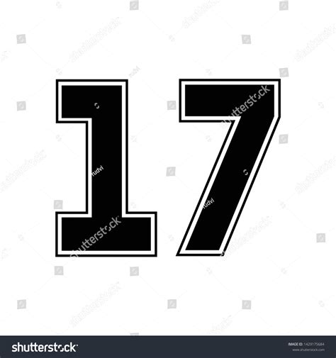 Number Seventeen Vector 17 Numbers On Stock Vector Royalty Free