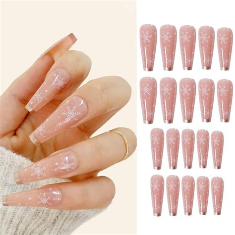24 Pcs Press On Nails Coffin Long Matte Fake Nails Coffin False Nails With Glue For Women And