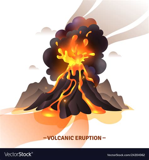 Volcanic Eruption Cartoon Royalty Free Vector Image