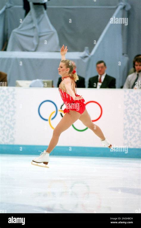 American Figure Skater Tonya Harding Performs In The Women S Technical