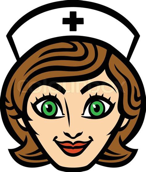 Friendly Female Nurse Cartoon Face Stock Vector Colourbox
