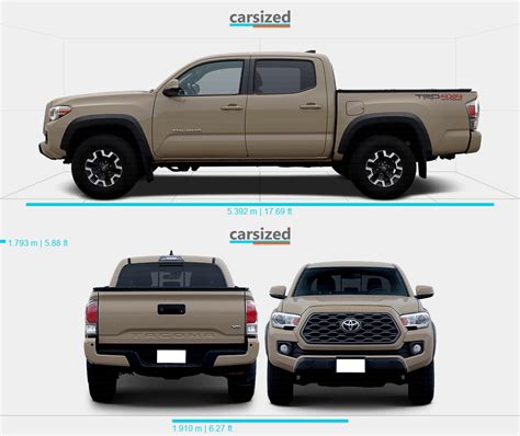 Toyota Tacoma 2015 Present Dimensions Side View