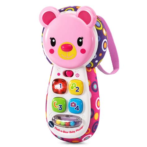 Vtech Peek A Bear Baby Phone Attachable Great Toy For Infants Pink