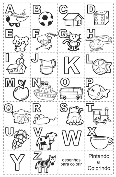 Alfabeto Ilustrado Para Alfabetização Infantil Alfabeto Ilustrado Para