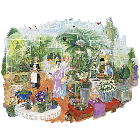 Gathering At The Greenhouse 300 Large Piece Shaped Jigsaw