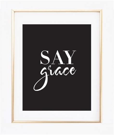 Say Grace Kitchen Decor Saying Grace Wall Art Print Etsy Wall